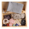 Crystal Tumbled Stone Quartz Reiki 7 Chakra Stone Set Metal Boxs For Yoga Meditation Reiki