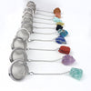 304 Stainless Steel Wire Mesh infuser loose leaf tea ball raw amethyst crystal tea strainer