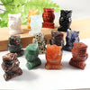 2" Natural Stone Crystal Carving Animal Figurine Delicate Crystal Night Owl Gemstone for Home Decor Gift Decorative