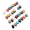 Wholesale 15x20mm natural gemstone loose beads mixed stone oval flat back stone cabochon for ring bracelet making