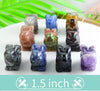 1.5" Natural Healing Stone Animal Hand Carved Figurine Delicate Crystal rabbits statue Gemstone for Home Decor Gift Decorative