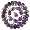 Healing Stone Beads Teardrop Water Drop Necklace Amethyst Pendant Jewelry