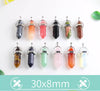 Wholesale Assorted Charms Natural Crystal Stone Hexagon Point Pillar Pendulum Pendant for DIY Jewelry Making