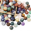 Natural Crystal Healing Stone Resin Round Cabochon Flat Back Gemstone