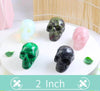 2inch Mixed Color Natural Healing Gemstone Crystal Carved Head Skulls Ornament for Home Decoration Carving Crafts