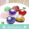 Heart Worry Stone crystal Thumb Gemstone Natural Healing Rose Quartz Amethyst Massage Chakra Heart Shape Worry Stone 40mm