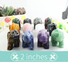 2 Inch Natural Crystal Stone Elephant Statue Handmade Gemstones