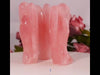 Handmade indoor carved natural rose quartz crystal guardian angel statue