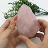 Natural carved rose quartz free from crystal flame for crystal craft