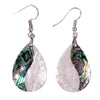 Handmade Abalone Shell Silver Hook Dangle Earrings