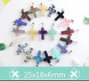 Fashion Natural Gemstone Wholesale Healing Crystal Cross Pendant Necklace Jewelry Cross Pendant