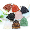 Natural Rose Quartz Carved Amulet Lucky Charm Necklace Pendant Jewelry