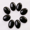 Natural Obsidian Oval Flat Back Stone Cabochon For Jewelry Accessories