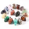 Natural Gemstone Mixed Color Engraving Skull Skeleton stone Pendant for Jewelry Making