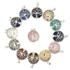Handmade Wire Wrapped Round Stone Pendant Natural Crystal Chakra Tree Of Life Pendant Necklace Charms For Jewelry Making