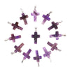Fashion Natural Amethyst Cross Pendant For Jewelry Making 18x25mm