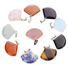 Natural Quartz Crystal Gemstone Fan Pendant For Jewelry Making