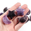 30mm Charm Large Natural Hand Carved Amethyst Moon Star Craft Carving