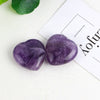 25mm Charm Natural Amethyst Heart Healing Crystal Gemstone