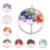 30mm 7 Chakra Tree of Life pendulum Round Necklace Pendant Natural Quartz Crystal Stone Pendants for Jewelry Making