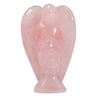 Handmade indoor carved natural rose quartz crystal guardian angel statue