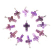 Fashion Natural Amethyst Cross Pendant For Jewelry Making 18x25mm
