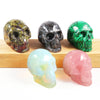 2inch Mixed Color Natural Healing Gemstone Crystal Carved Head Skulls Ornament for Home Decoration Carving Crafts