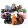 2 Inch Natural Crystal Stone Elephant Statue Handmade Gemstones