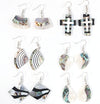 Handmade Abalone Shell Silver Hook Dangle Earrings