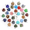 20mm Charms Custom Assorted Natural Healing Crystal Gemstone Bead Heart Stone Pendants Charms For Jewelry Making