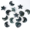 High Quality moss agate carved mixed heart star moon for decoration