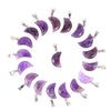 Moon Shape Natural Amethyst Pendant For DIY Jewelry Making