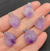 Natural Amethyst Irregular Pendant Natural Raw Stone Purple Crystal Jewelry Pendant Necklace for Women Men