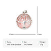 Handmade Wire Wrapped Round Stone Pendant Natural Crystal Chakra Tree Of Life Pendant Necklace Charms For Jewelry Making