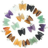 Hand Carved Stone Butterfly Pendant Natural Healing Crystal Quartz Stone Animal Butterfly Pendants For Jewelry Making