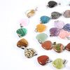 20mm Mixed Healing Chakra Crystal Charms Heart Shaped Stone Pendant for Jewelry Making DIY Gemstone Pendants