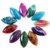 Flat Back Gemstone Bead Rainbow Stripe Dragon Agate Marquise Cabochon