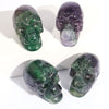 Promotion 2inch Natural Fluorite Gemstone Crystals Healing Stones Crafts Carved Head Crystal Skulls Head