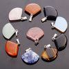 Natural Quartz Crystal Gemstone Fan Pendant For Jewelry Making