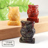 1.5" Natural Healing Stone Animal Hand Carved Figurine Delicate Crystal Night Owl for Home Decor Gift Decorative