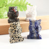 2" Natural Stone Crystal Carving Animal Figurine Delicate Crystal Night Owl Gemstone for Home Decor Gift Decorative