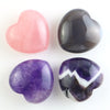 Carved Heart Healing Natural Rose Quartz Amethyst Heart Shape Stone