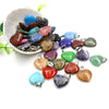 20mm Charms Custom Assorted Natural Healing Crystal Gemstone Bead Heart Stone Pendants Charms For Jewelry Making