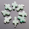 Natural Crystal Green Aventurine Cross Pendant for Jewelry Making 18x25mm