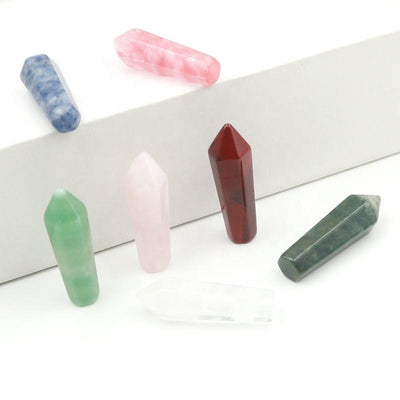 Natural Healing Stone Tower Point Gemstone Quartz Point Crystal Hexagonal Column Tower Bulk Charms for Jewelry Making