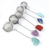 304 Stainless Steel Wire Mesh infuser loose leaf tea ball raw amethyst crystal tea strainer