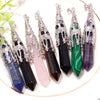 77mm Natural Quartz Crystal Baguette Healing Stone Pendant