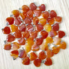 Natural red onyx agate heart stone pendants for jewelry making charms trendy accessories 20mm