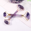 Double Headed Roller Natural Amethyst Facial Massage Scraping Beauty Tool