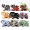 2 Inch Natural Crystal Stone Elephant Statue Handmade Gemstones